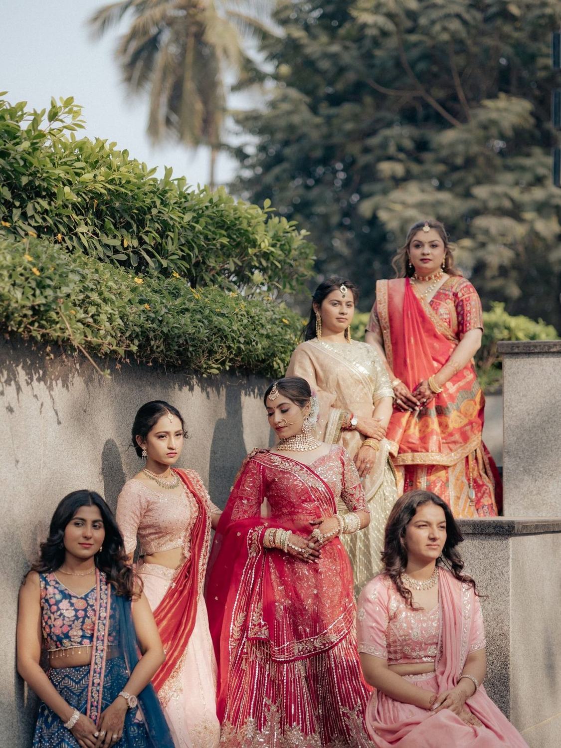 Family gathered together at an Indian celebration