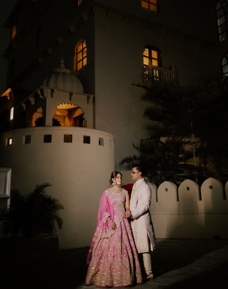 Palace wedding at night, destination wedding in India